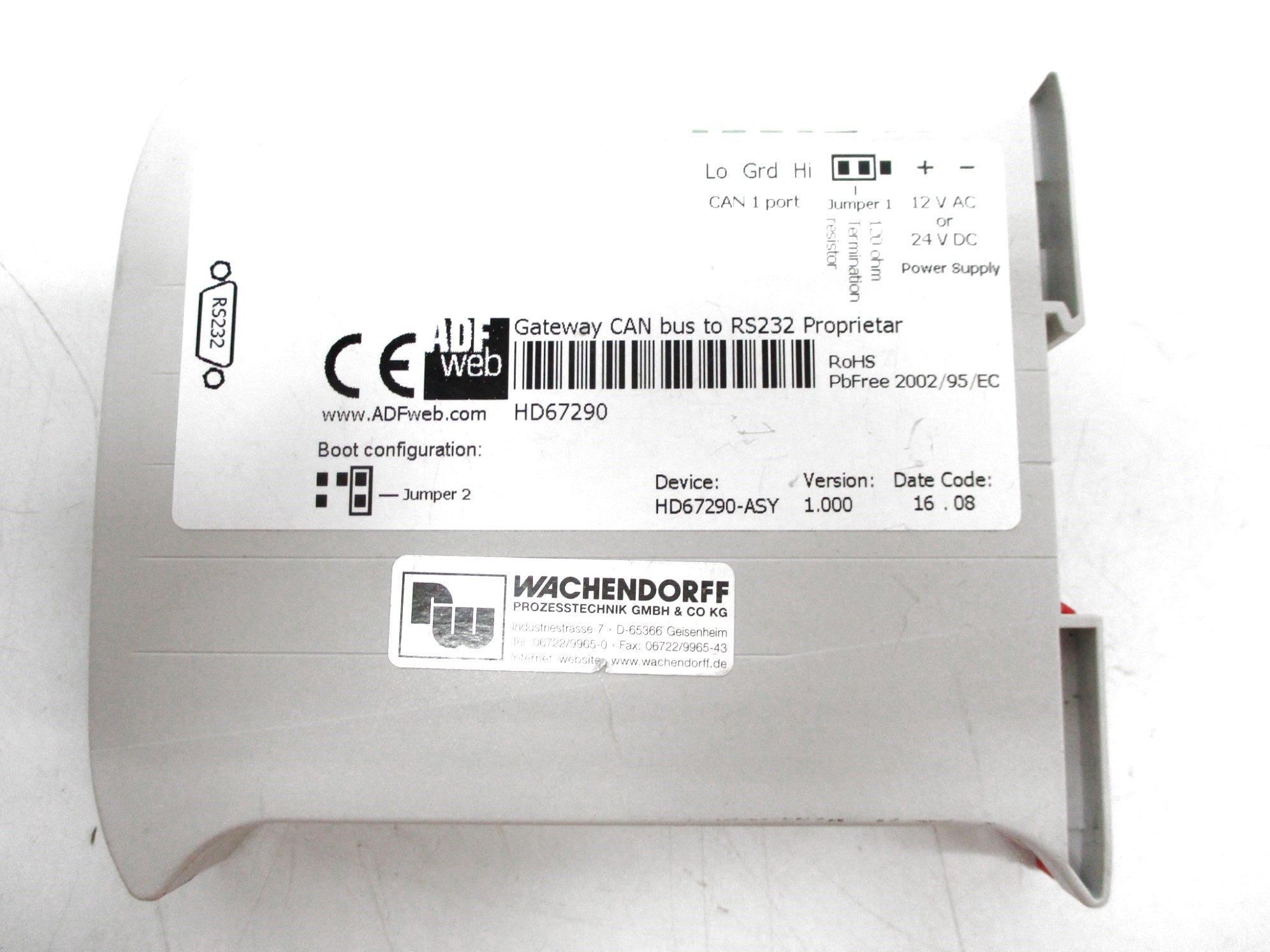 ADF WED HD67290 12VAC/24VDC NSNP