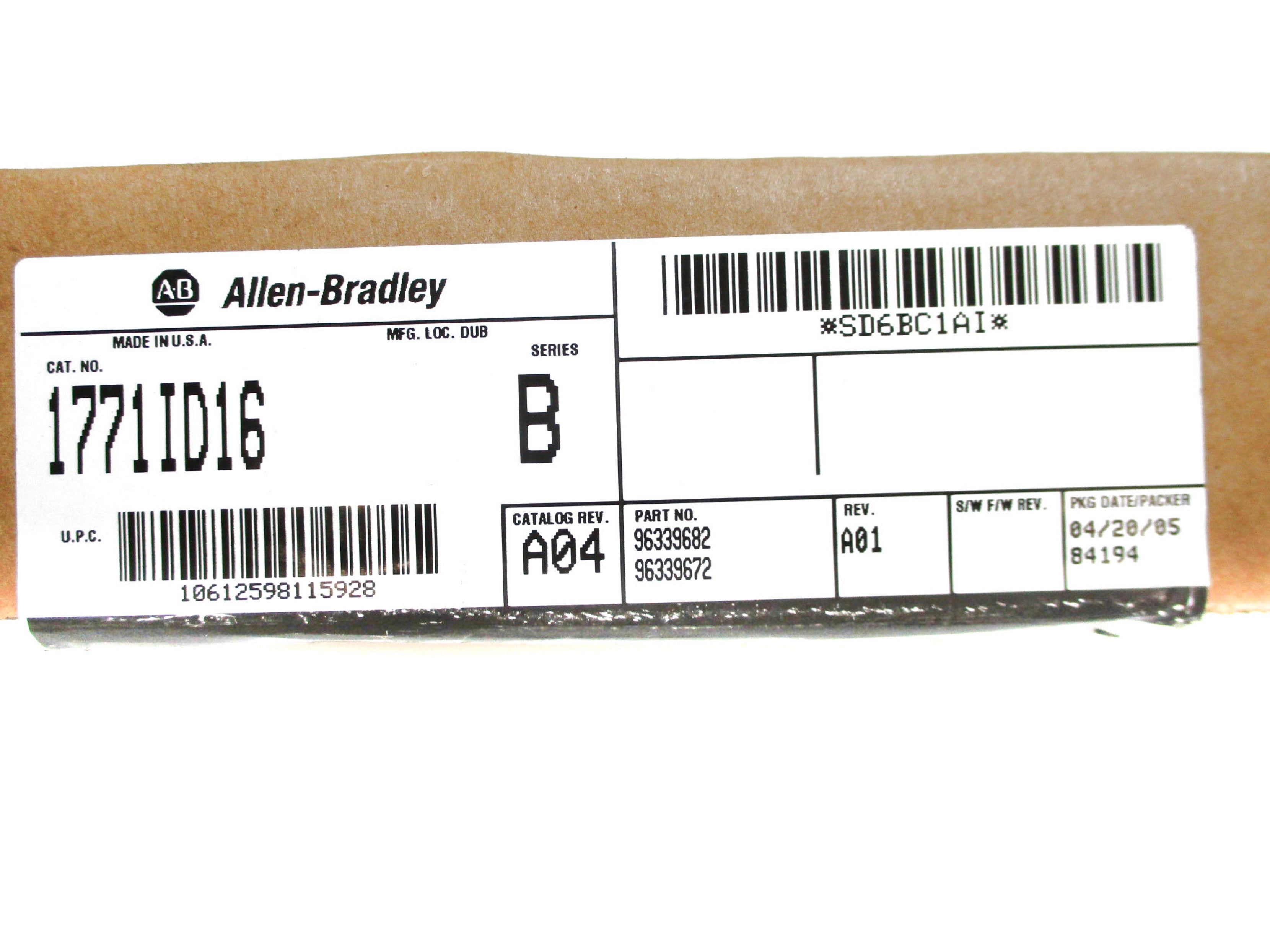 ALLEN BRADLEY 1771-ID16 SER. B NSMP