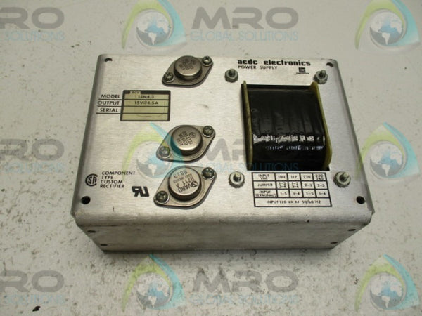 ACDC ELECTRONICS 15N4.5 POWER SUPPLY 4.5A 15V UNMP
