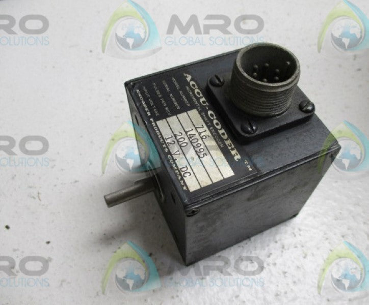 ACCU-CODER MODEL 716 140995 ENCODER 12VDC UNMP