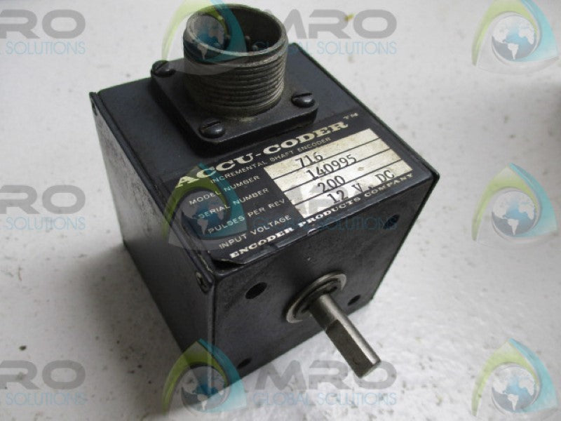 ACCU-CODER MODEL 716 140995 ENCODER 12VDC UNMP